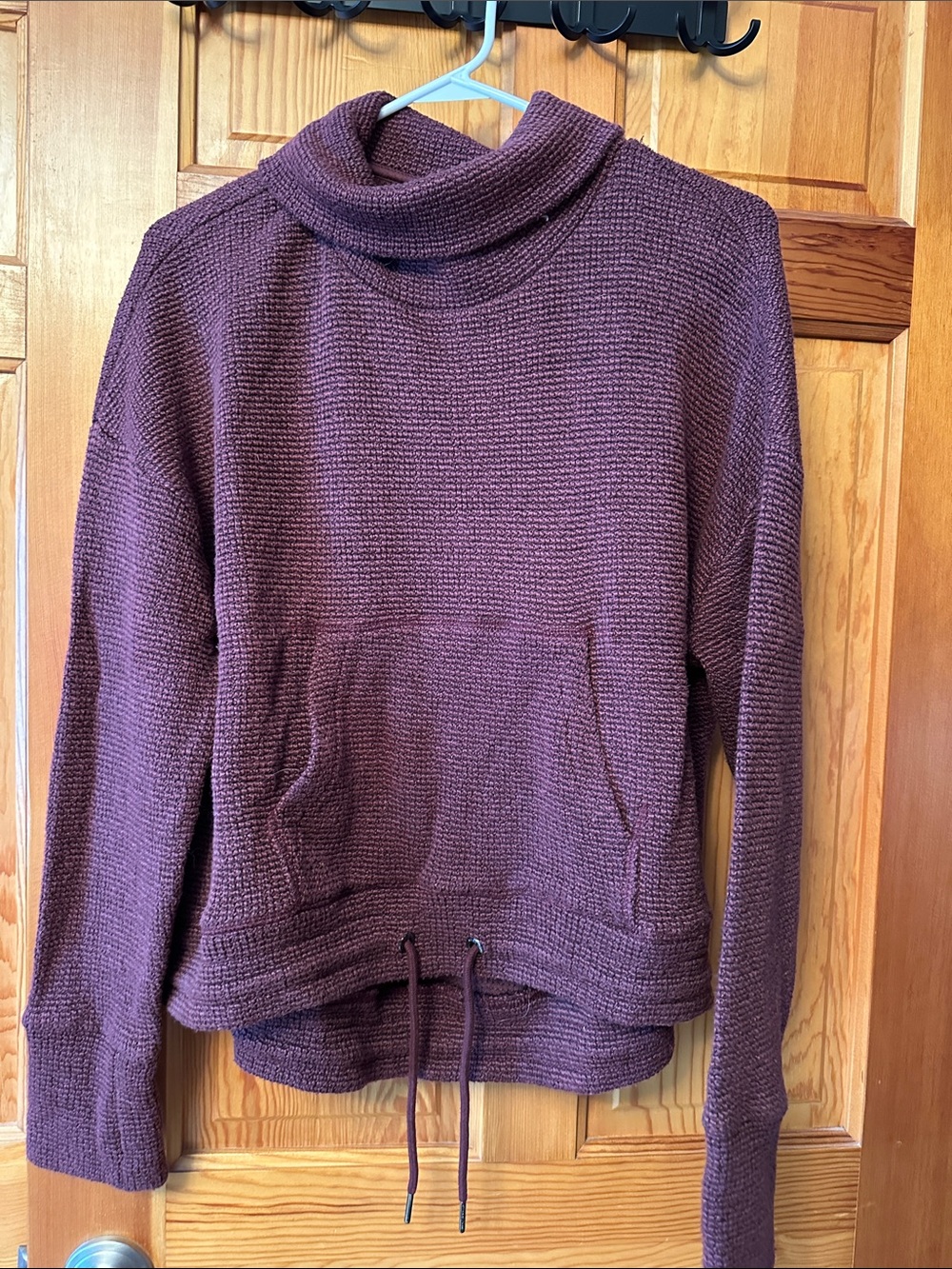 Sweaty Betty Plum Cowl-Neck Knit Sweater
